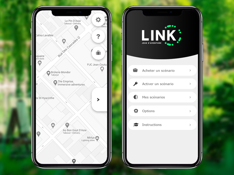 Présentation de l'application mobile de Link jeux d'aventure